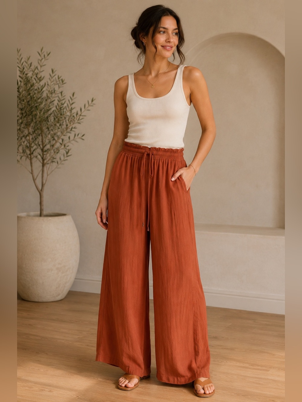 Rachel Zoe Silky Wide-Leg Pants